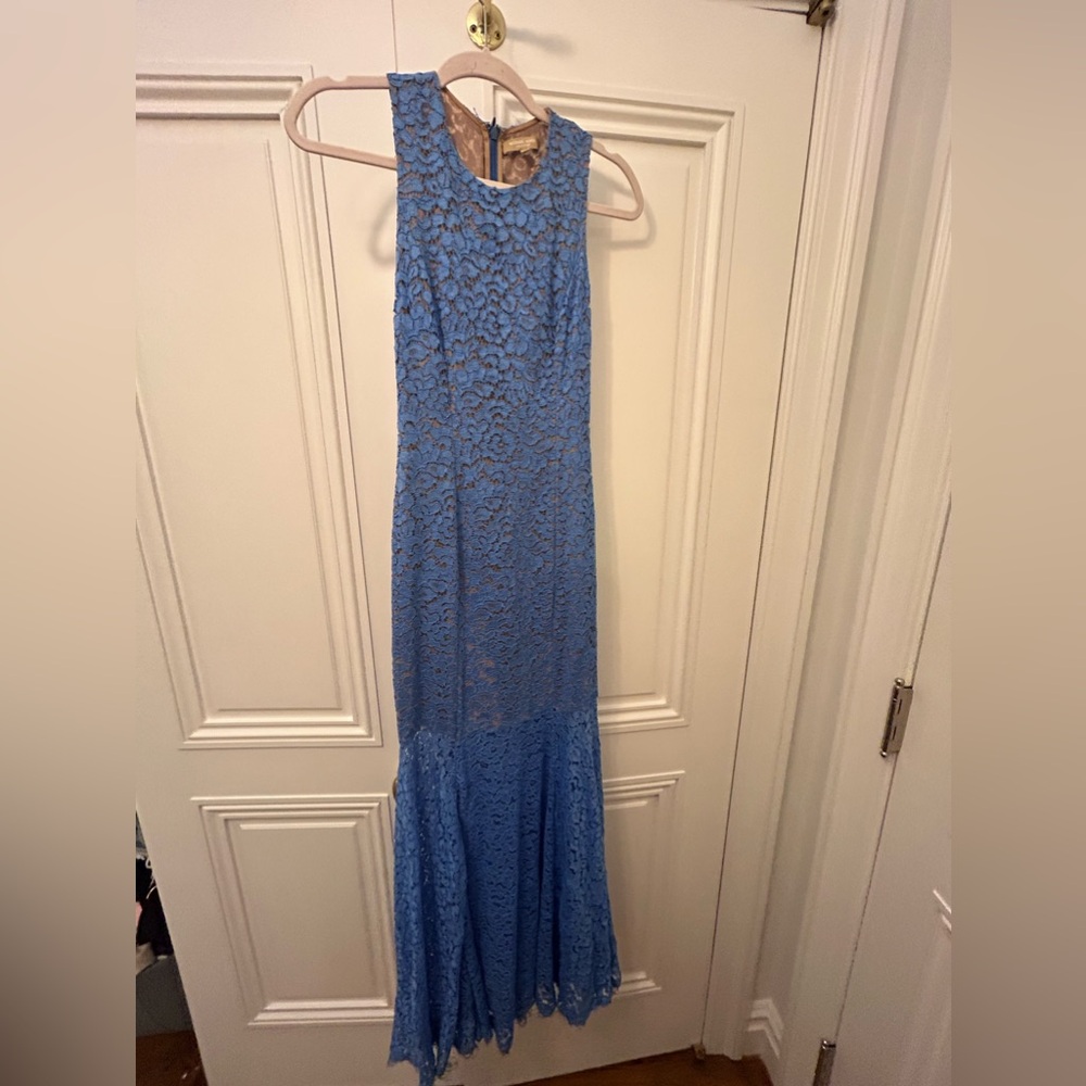 Rare* Michael Kors Collection Blue Lace Sleeveless Gown